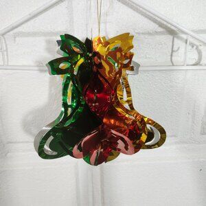 Vintage MCM Foil Mylar Fold Out Christmas Decoration